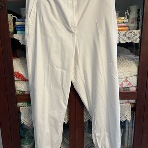 Women's Talbots White Cotton Blend Jogger Pants Sz XL NWT